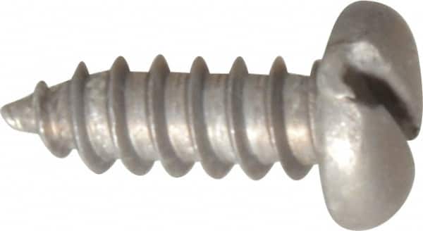 Value Collection - #8 Pan Head Slotted Sheet Metal Screw - Aluminum, 1/2" Length Under Head, ASME B18.6.4 - Benchmark Tooling