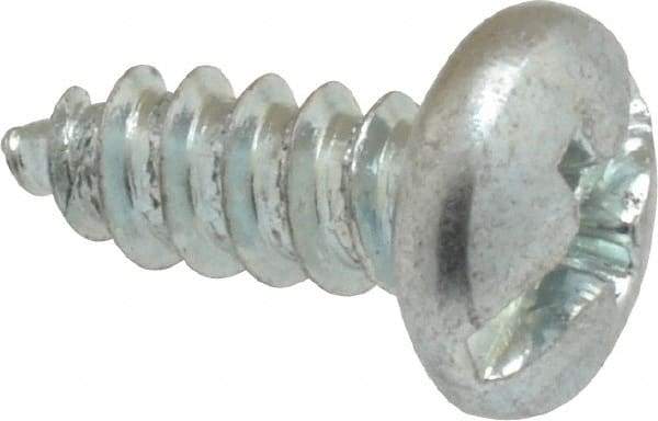 Value Collection - #10 Pan Head Slotted Phillips Sheet Metal Screw - Steel, 1/2" Length Under Head, Grade 2 - Benchmark Tooling