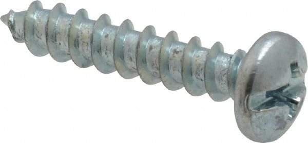 Value Collection - #10 Pan Head Slotted Phillips Sheet Metal Screw - Steel, 1" Length Under Head, Grade 2 - Benchmark Tooling