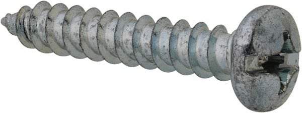Value Collection - #14 Pan Head Slotted Phillips Sheet Metal Screw - Steel, 1-1/2" Length Under Head, Grade 2 - Benchmark Tooling
