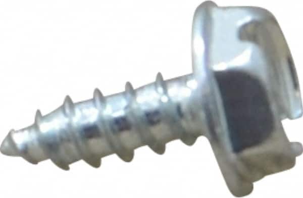 Value Collection - #6 Hex Washer Head Sheet Metal Screw - Steel, 3/8" Length Under Head, Grade 2 - Benchmark Tooling