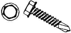 Value Collection - #12, Pan Head, Phillips Drive, 3/4" Length Under Head, #3 Point, Self Drilling Screw - Grade 1016-1024 Steel, Zinc-Plated Finish - Benchmark Tooling