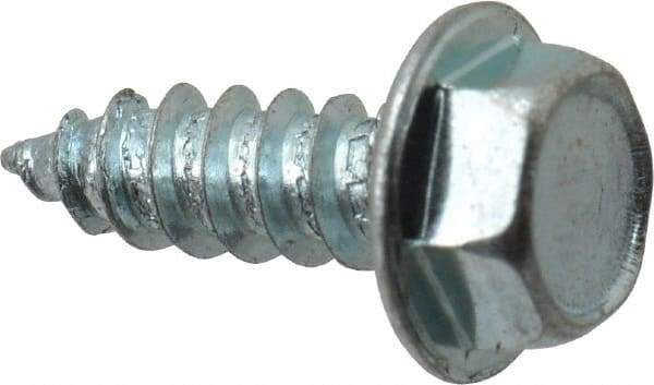 Value Collection - #8 Hex Washer Head Sheet Metal Screw - Steel, 1/2" Length Under Head, Grade 2 - Benchmark Tooling