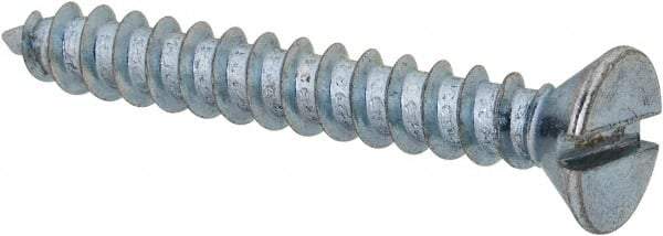 Value Collection - #8 Flat Head Slotted Sheet Metal Screw - Steel, 1-1/4" OAL, Grade 2 - Benchmark Tooling