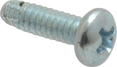 Value Collection - #4-40 UNC Thread, 3/8" Length Under Head, Phillips Drive Steel Thread Cutting Screw - Pan Head, Grade 2, Point Type F, Zinc-Plated Finish - Benchmark Tooling