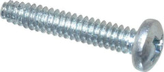 Value Collection - #6-32 UNC Thread, 3/4" Length Under Head, Phillips Drive Steel Thread Cutting Screw - Pan Head, Grade 2, Point Type F, Zinc-Plated Finish - Benchmark Tooling