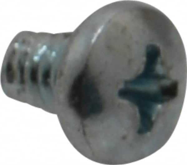 Value Collection - #8-32 UNC Thread, 1/4" Length Under Head, Phillips Drive Steel Thread Cutting Screw - Pan Head, Grade 2, Point Type F, Zinc-Plated Finish - Benchmark Tooling