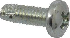 Value Collection - #8-32 UNC Thread, 1/2" Length Under Head, Phillips Drive Steel Thread Cutting Screw - Pan Head, Grade 2, Point Type F, Zinc-Plated Finish - Benchmark Tooling