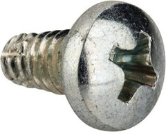 Value Collection - #10-24 UNC Thread, 3/8" Length Under Head, Phillips Drive Steel Thread Cutting Screw - Pan Head, Grade 2, Point Type F, Zinc-Plated Finish - Benchmark Tooling