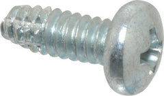 Value Collection - #10-24 UNC Thread, 1/2" Length Under Head, Phillips Drive Steel Thread Cutting Screw - Pan Head, Grade 2, Point Type F, Zinc-Plated Finish - Benchmark Tooling
