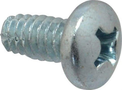 Value Collection - 1/4-20 UNC Thread, 1/2" Length Under Head, Phillips Drive Steel Thread Cutting Screw - Pan Head, Grade 2, Point Type F, Zinc-Plated Finish - Benchmark Tooling