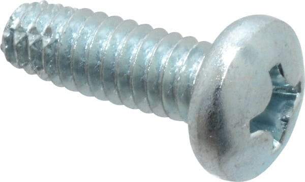 Value Collection - 1/4-20 UNC Thread, 3/4" Length Under Head, Phillips Drive Steel Thread Cutting Screw - Pan Head, Grade 2, Point Type F, Zinc-Plated Finish - Benchmark Tooling