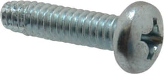Value Collection - 1/4-20 UNC Thread, 1" Length Under Head, Phillips Drive Steel Thread Cutting Screw - Pan Head, Grade 2, Point Type F, Zinc-Plated Finish - Benchmark Tooling
