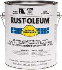 Rust-Oleum - 1 Gallon White Water Based Striping Paint - 410 Linear Ft. at 4 Inch Wide, <100 VOC Compliant, 30 Minutes Tack Free Dry Time, 8 Hrs Recoat Dry Time - Benchmark Tooling