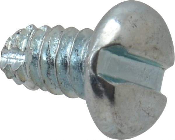 Value Collection - #6-32 UNC Thread, 1/4" Length Under Head, Slotted Drive Steel Thread Cutting Screw - Pan Head, Grade 2, Point Type F, Zinc-Plated Finish - Benchmark Tooling