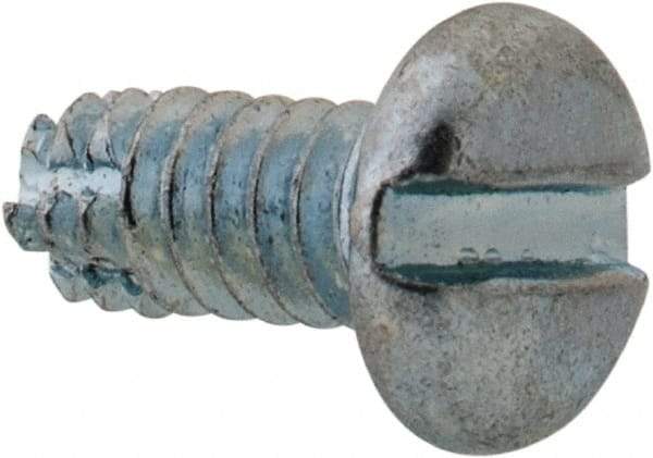 Value Collection - #6-32 UNC Thread, 5/16" Length Under Head, Slotted Drive Steel Thread Cutting Screw - Pan Head, Grade 2, Point Type F, Zinc-Plated Finish - Benchmark Tooling