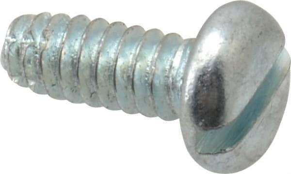 Value Collection - #6-32 UNC Thread, 3/8" Length Under Head, Slotted Drive Steel Thread Cutting Screw - Pan Head, Grade 2, Point Type F, Zinc-Plated Finish - Benchmark Tooling