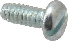 Value Collection - #6-32 UNC Thread, 3/8" Length Under Head, Slotted Drive Steel Thread Cutting Screw - Pan Head, Grade 2, Point Type F, Zinc-Plated Finish - Benchmark Tooling
