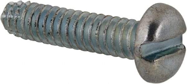 Value Collection - #6-32 UNC Thread, 5/8" Length Under Head, Slotted Drive Steel Thread Cutting Screw - Pan Head, Grade 2, Point Type F, Zinc-Plated Finish - Benchmark Tooling
