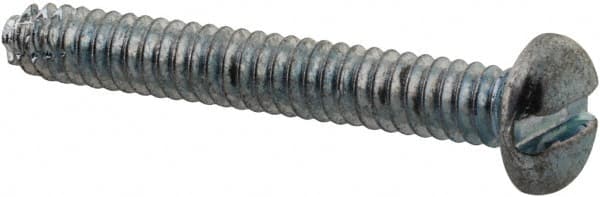 Value Collection - #6-32 UNC Thread, 1" Length Under Head, Slotted Drive Steel Thread Cutting Screw - Pan Head, Grade 2, Point Type F, Zinc-Plated Finish - Benchmark Tooling