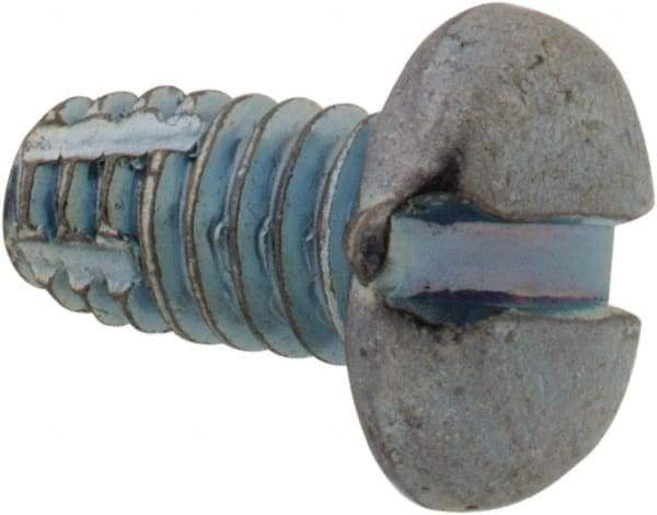 Value Collection - #8-32 UNC Thread, 5/16" Length Under Head, Slotted Drive Steel Thread Cutting Screw - Pan Head, Grade 2, Point Type F, Zinc-Plated Finish - Benchmark Tooling