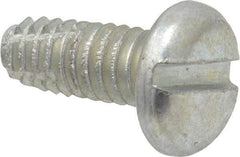 Value Collection - #8-32 UNC Thread, 3/8" Length Under Head, Slotted Drive Steel Thread Cutting Screw - Pan Head, Grade 2, Point Type F, Zinc-Plated Finish - Benchmark Tooling