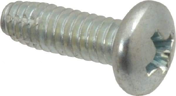 Value Collection - #8-32 UNC Thread, 1/2" Length Under Head, Slotted Drive Steel Thread Cutting Screw - Pan Head, Grade 2, Point Type F, Zinc-Plated Finish - Benchmark Tooling