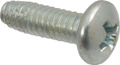 Value Collection - #8-32 UNC Thread, 1/2" Length Under Head, Slotted Drive Steel Thread Cutting Screw - Pan Head, Grade 2, Point Type F, Zinc-Plated Finish - Benchmark Tooling