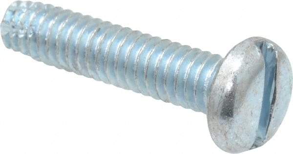 Value Collection - #8-32 UNC Thread, 3/4" Length Under Head, Slotted Drive Steel Thread Cutting Screw - Pan Head, Grade 2, Point Type F, Zinc-Plated Finish - Benchmark Tooling