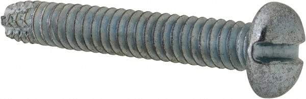 Value Collection - #10-24 UNC Thread, 1-1/4" Length Under Head, Slotted Drive Steel Thread Cutting Screw - Pan Head, Grade 2, Point Type F, Zinc-Plated Finish - Benchmark Tooling
