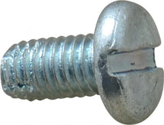 Value Collection - #10-32 UNF Thread, 3/8" Length Under Head, Slotted Drive Steel Thread Cutting Screw - Pan Head, Grade 2, Point Type F, Zinc-Plated Finish - Benchmark Tooling