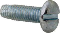 Value Collection - #10-32 UNF Thread, 5/8" Length Under Head, Slotted Drive Steel Thread Cutting Screw - Pan Head, Grade 2, Point Type F, Zinc-Plated Finish - Benchmark Tooling
