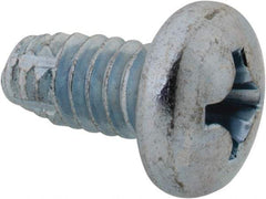 Value Collection - 1/4-20 UNC Thread, 1/2" Length Under Head, Slotted Drive Steel Thread Cutting Screw - Pan Head, Grade 2, Point Type F, Zinc-Plated Finish - Benchmark Tooling