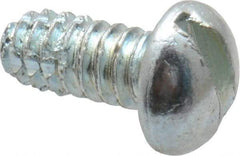 Value Collection - #4-40 UNC Thread, 1/4" Length Under Head, #1 Slotted/Phillips Drive Steel Thread Cutting Screw - Round Head, Grade 1016-1024, Point Type F, Zinc-Plated Finish - Benchmark Tooling