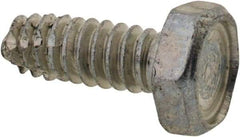 Value Collection - #6-32 UNC Thread, 3/8" Length Under Head, Hex Drive Steel Thread Cutting Screw - Hex Head, Grade 2, Point Type F, Zinc-Plated Finish - Benchmark Tooling