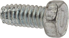 Value Collection - #8-32 UNC Thread, 3/8" Length Under Head, Hex Drive Steel Thread Cutting Screw - Hex Head, Grade 2, Point Type F, Zinc-Plated Finish - Benchmark Tooling