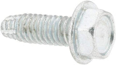 Value Collection - #8-32 UNC Thread, 1/2" Length Under Head, Hex Drive Steel Thread Cutting Screw - Hex Head, Grade 2, Point Type F, Zinc-Plated Finish - Benchmark Tooling