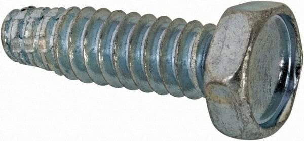 Value Collection - #10-24 UNC Thread, 5/8" Length Under Head, Hex Drive Steel Thread Cutting Screw - Hex Head, Grade 2, Point Type F, Zinc-Plated Finish - Benchmark Tooling