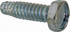 Value Collection - #10-24 UNC Thread, 5/8" Length Under Head, Hex Drive Steel Thread Cutting Screw - Hex Head, Grade 2, Point Type F, Zinc-Plated Finish - Benchmark Tooling