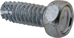 Value Collection - 1/4-20 UNC Thread, 5/8" Length Under Head, Hex Drive Steel Thread Cutting Screw - Hex Head, Grade 2, Point Type F, Zinc-Plated Finish - Benchmark Tooling