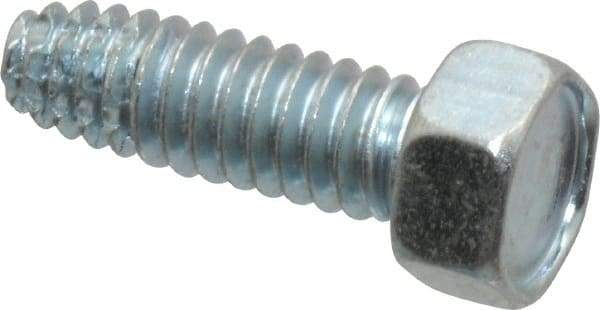 Value Collection - 1/4-20 UNC Thread, 3/4" Length Under Head, Hex Drive Steel Thread Cutting Screw - Hex Head, Grade 2, Point Type F, Zinc-Plated Finish - Benchmark Tooling
