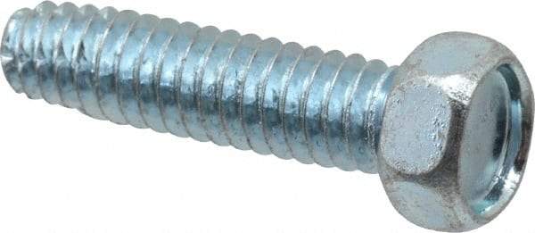 Value Collection - 1/4-20 UNC Thread, 1" Length Under Head, Hex Drive Steel Thread Cutting Screw - Hex Head, Grade 2, Point Type F, Zinc-Plated Finish - Benchmark Tooling