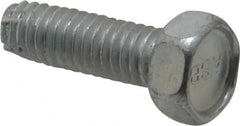 Value Collection - 5/16-18 UNC Thread, 1" Length Under Head, Hex Drive Steel Thread Cutting Screw - Hex Head, Grade 2, Point Type F, Zinc-Plated Finish - Benchmark Tooling