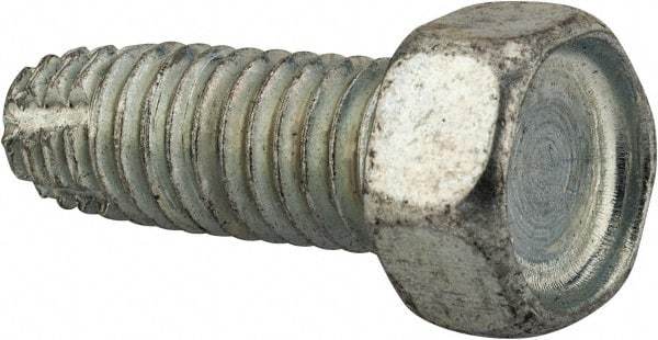 Value Collection - 3/8-16 UNC Thread, 1" Length Under Head, Hex Drive Steel Thread Cutting Screw - Hex Head, Grade 2, Point Type F, Zinc-Plated Finish - Benchmark Tooling