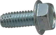 Value Collection - 5/16-18 UNC Thread, 3/4" Length Under Head, Hex Drive Steel Thread Cutting Screw - Hex Washer Head, Grade 2, Point Type F, Zinc-Plated Finish - Benchmark Tooling