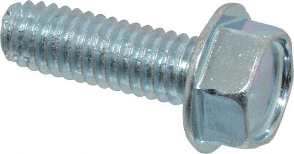 Value Collection - 5/16-18 UNC Thread, 1" Length Under Head, Hex Drive Steel Thread Cutting Screw - Hex Washer Head, Grade 2, Point Type F, Zinc-Plated Finish - Benchmark Tooling