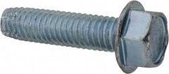 Value Collection - 3/8-16 UNC Thread, 1-1/2" Length Under Head, Hex Drive Steel Thread Cutting Screw - Hex Washer Head, Grade 2, Point Type F, Zinc-Plated Finish - Benchmark Tooling