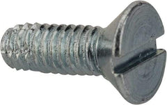 Value Collection - #8-32 UNC Thread, 1/2" OAL, Slotted Drive Steel Thread Cutting Screw - Flat Head, Grade 2, Point Type F, Zinc-Plated Finish - Benchmark Tooling