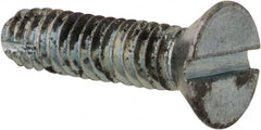 Value Collection - #8-32 UNC Thread, 5/8" OAL, Slotted Drive Steel Thread Cutting Screw - Flat Head, Grade 2, Point Type F, Zinc-Plated Finish - Benchmark Tooling