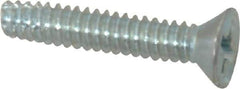 Value Collection - #6-32 UNC Thread, 3/4" OAL, Phillips Drive Steel Thread Cutting Screw - Flat Head, Grade 2, Point Type F, Zinc-Plated Finish - Benchmark Tooling